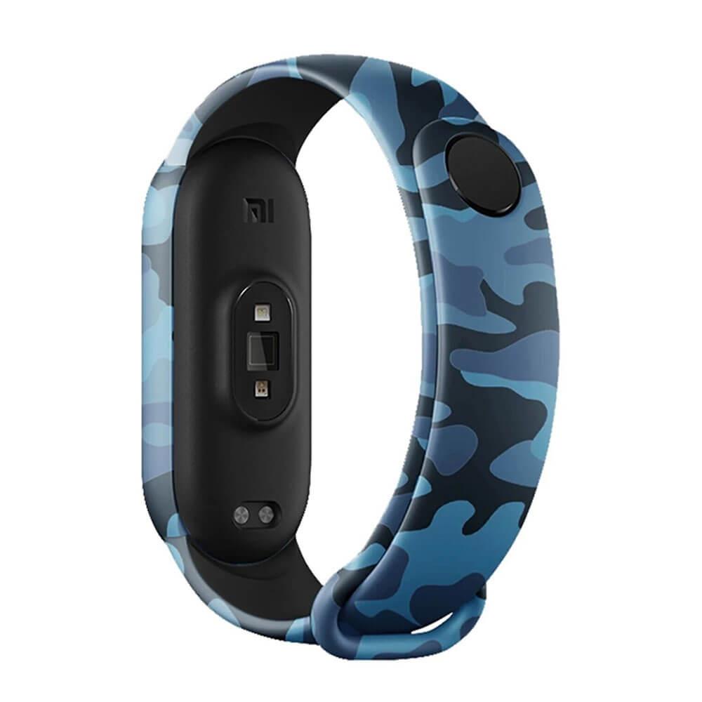 Xiaomi Mi Band 7 Kordon Kayış Kamuflaj Desen - Mavi 12.Mavi - PR4
