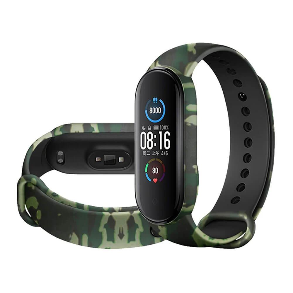 Xiaomi Mi Band 7 Kordon Kayış Kamuflaj Desen - Yeşil 19-Yeşil - PR4