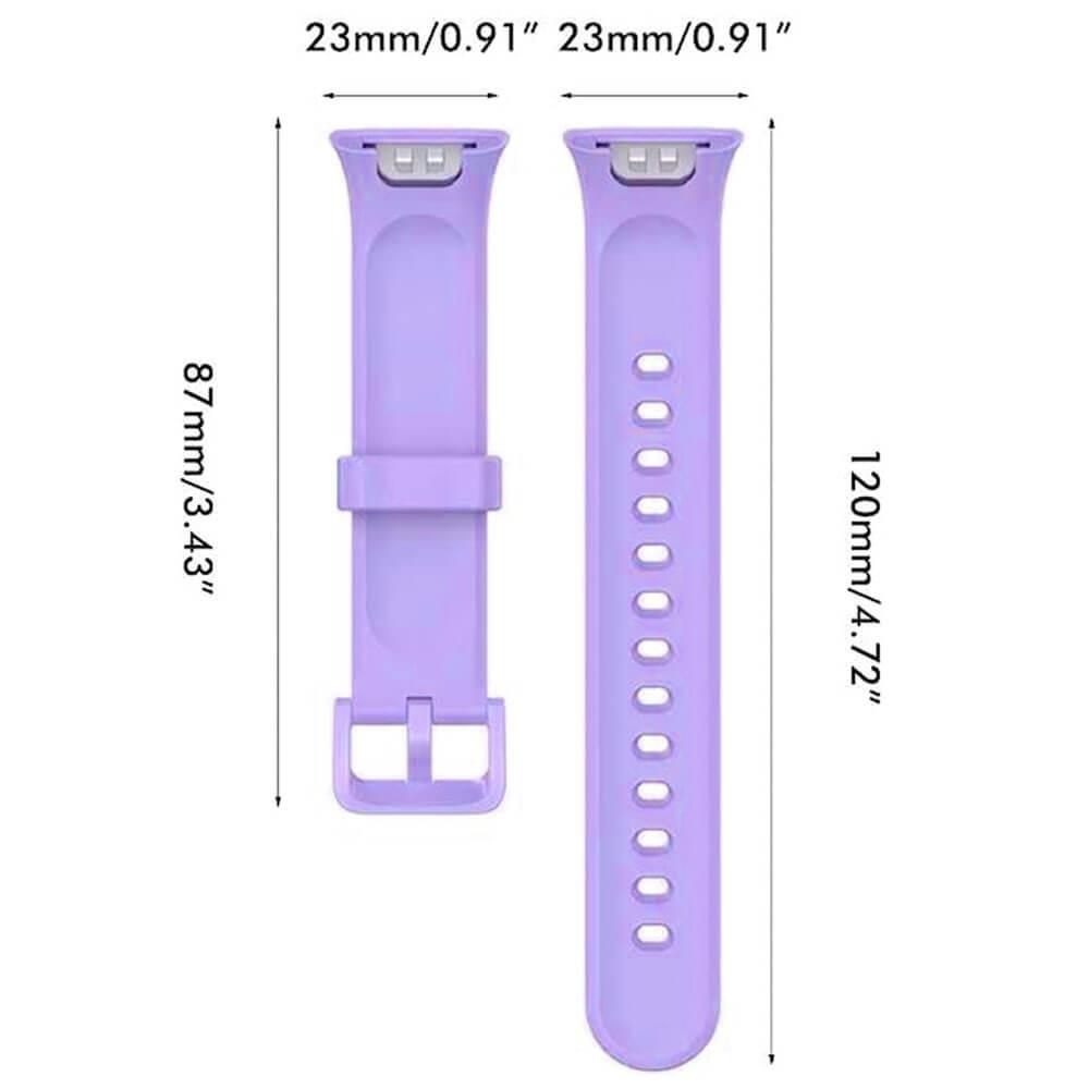 Xiaomi Mi Band 7 Pro Uyumlu Tpu Silikon Kordon Kayış - Klasik Model - Mor 02.Mor - PR6