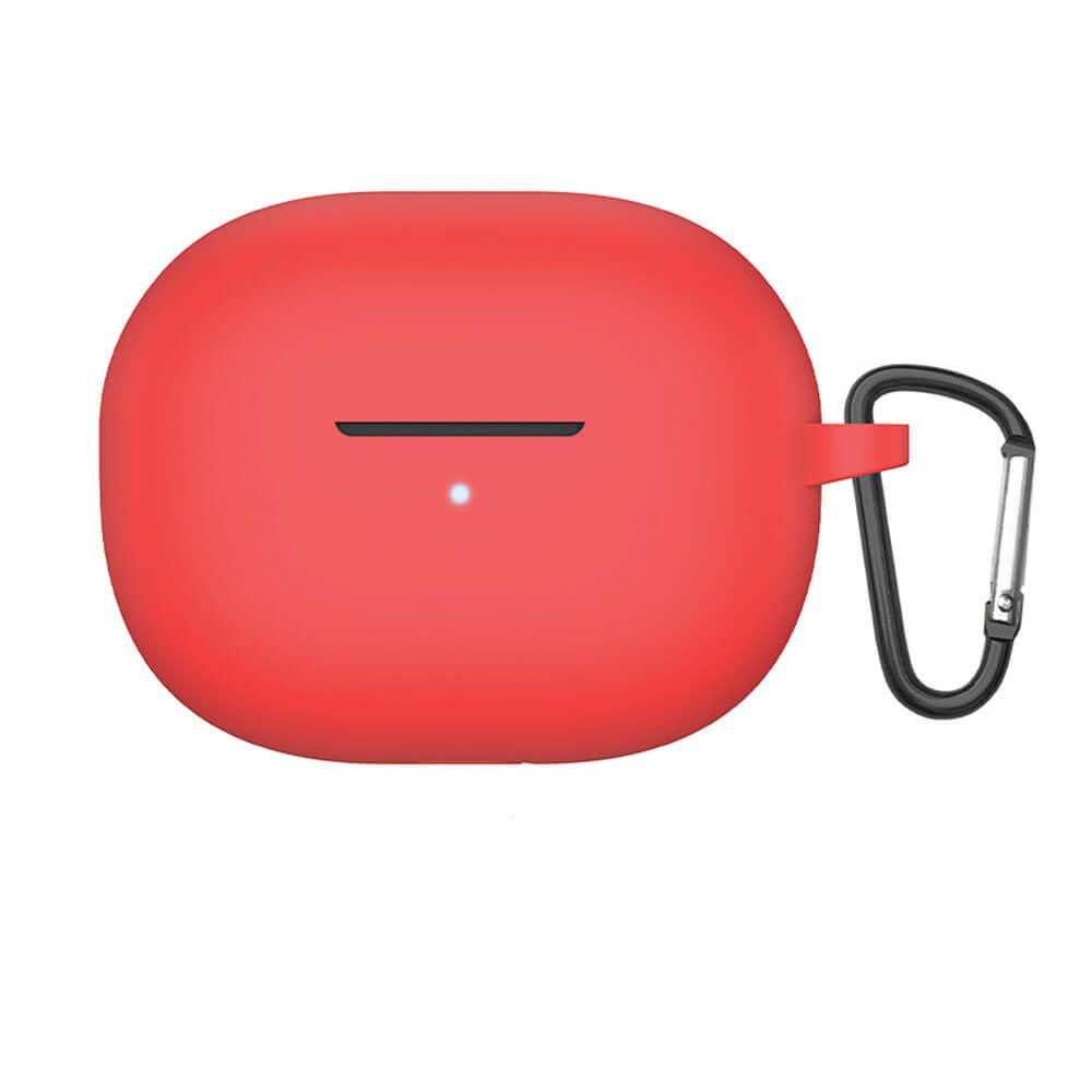 Koodmax Xiaomi Redmi Buds 3 Lite Uyumlu Silikon Kılıf + Metal Kopça - Kırmızı - PR11
