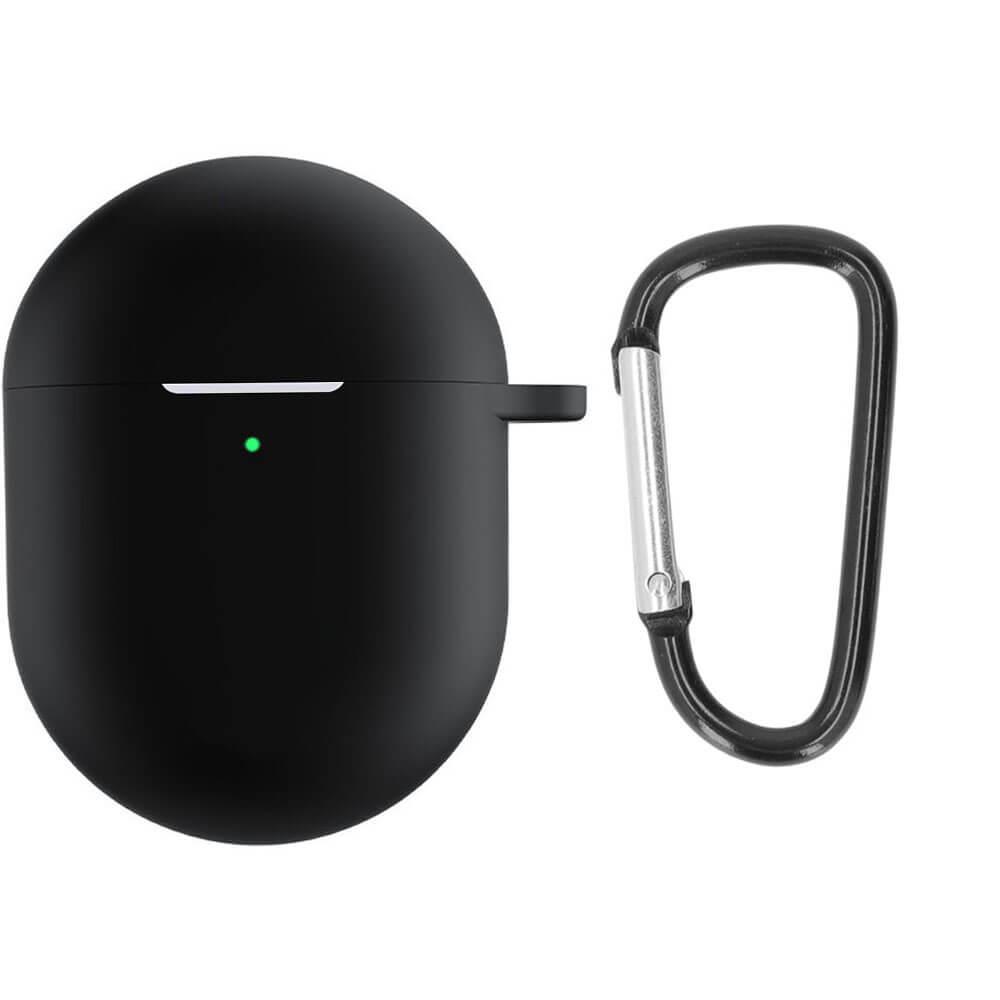 Koodmax Xiaomi Redmi Buds 4 Uyumlu Silikon Kılıf + Metal Kopça - Siyah - PR13