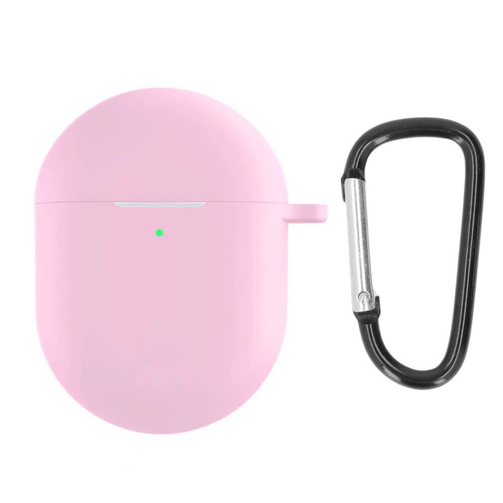 Koodmax Xiaomi Redmi Buds 4 Uyumlu Silikon Kılıf + Metal Kopça - Pembe - PR13