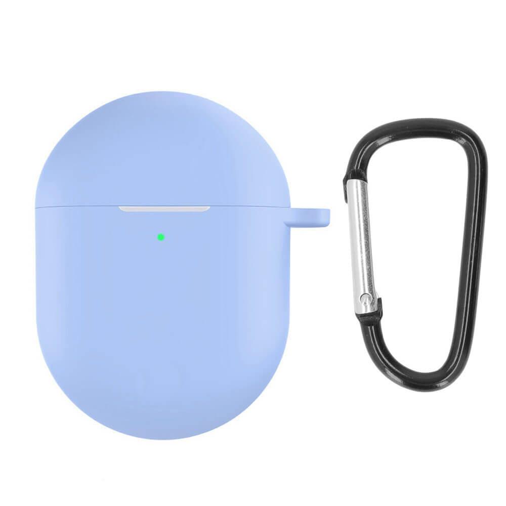 Koodmax Xiaomi Redmi Buds 4 Uyumlu Silikon Kılıf + Metal Kopça - Açık Mavi - PR13
