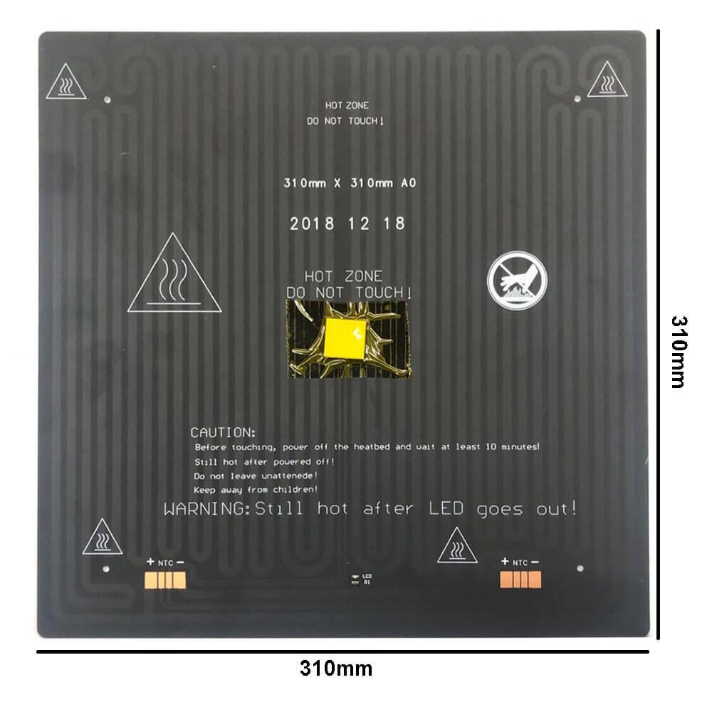 3D Yazıcı Alüminyum Alt Tabaka Sıcak Yatak Baskı Alanı 310*310*2mm Isıtma Platformu 260W - GD176 - GD274
