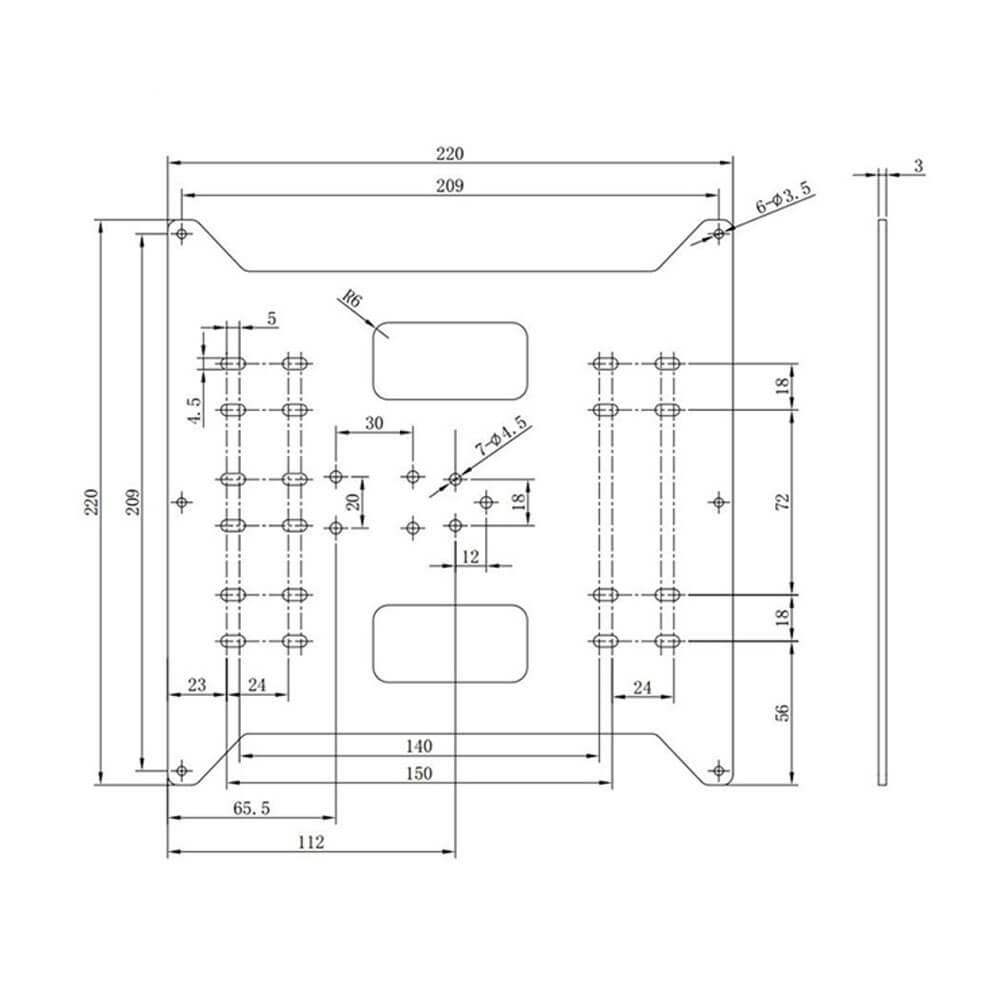 3D Baskı Y Ekseni Sıcak Yatak Destek Plakası 220x220mm + 4 adet Sc8uu Kaydırıcı