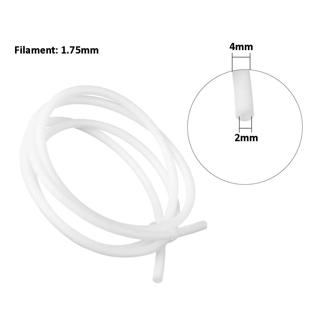 3D Yazıcı Ptfe Teflon Boru 2x4mm 1.75mm - Beyaz - 1 Metre - GD215