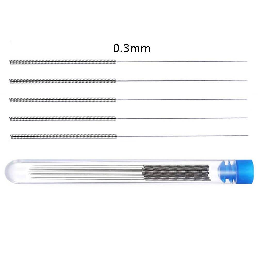3D Yazıcı 0.3mm Nozzle Temizleme İğnesi Paslanmaz Çelik - 5 Adet