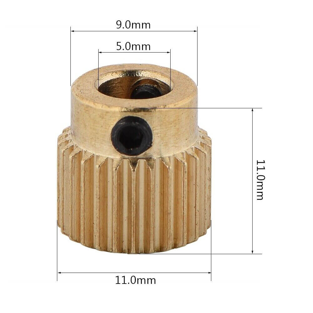 Mk8 Extruder 20 Diş-5mm Pirinç Özel Tel Besleme Ekstrüzyon Tekerleği Dişlisi - GD297