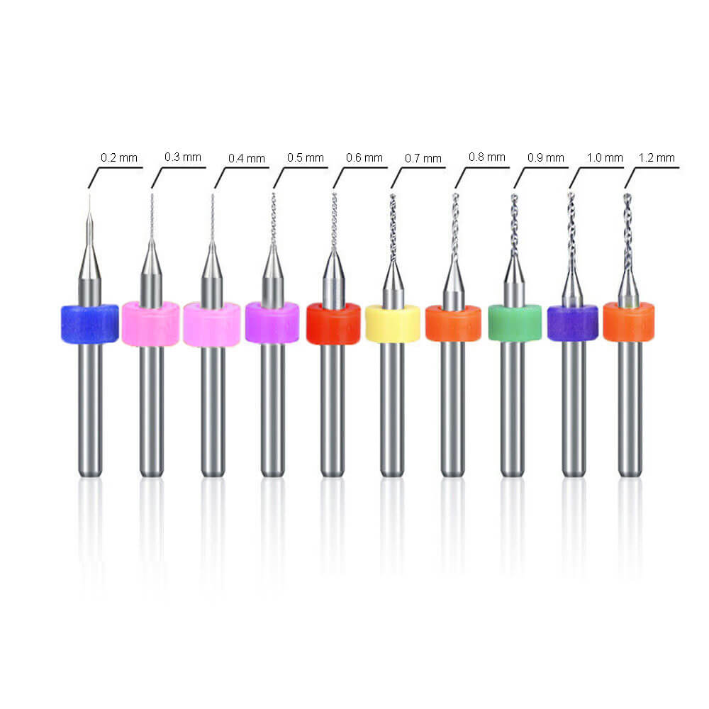 10 Adet 3d Yazıcı Micro Matkap Ucu Çelik Set 0.2-1.2mm Karbür Nozzle Temizleme İğnesi Kutulu