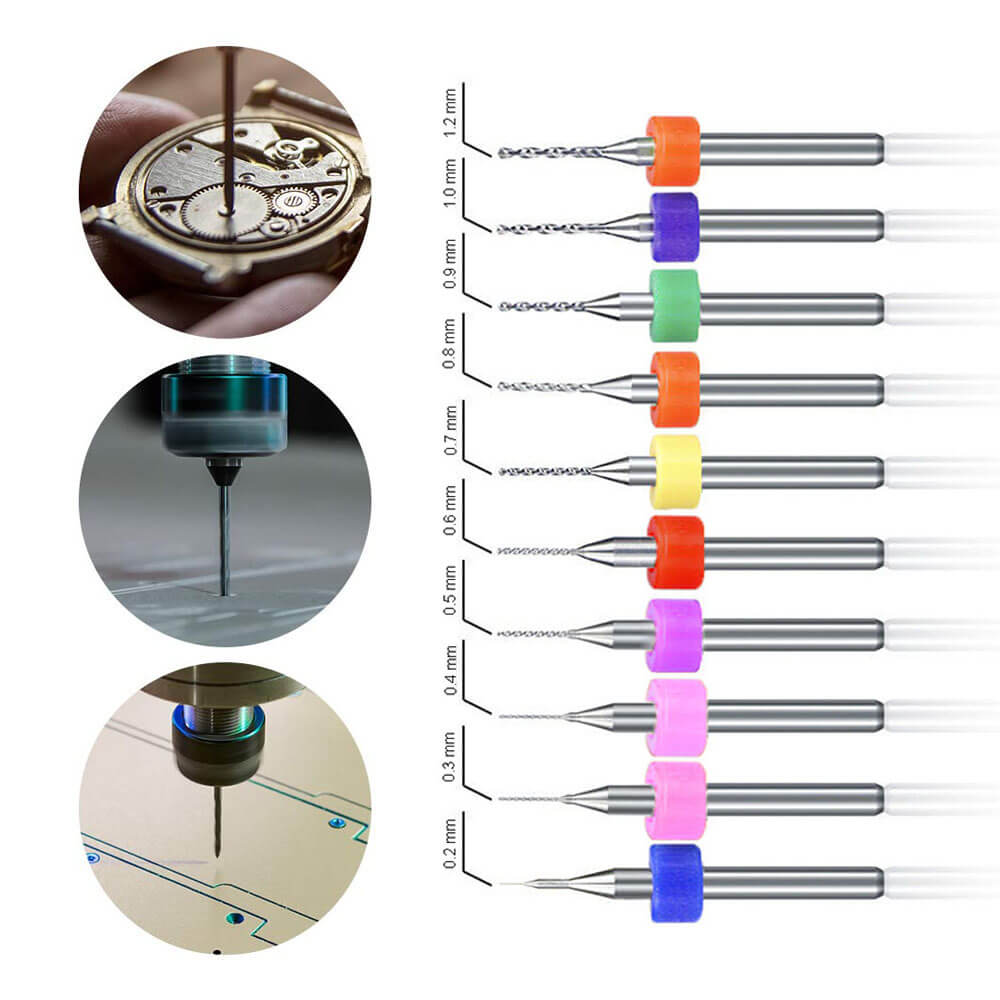 10 Adet 3d Yazıcı Micro Matkap Ucu Çelik Set 0.2-1.2mm Karbür Nozzle Temizleme İğnesi Kutulu