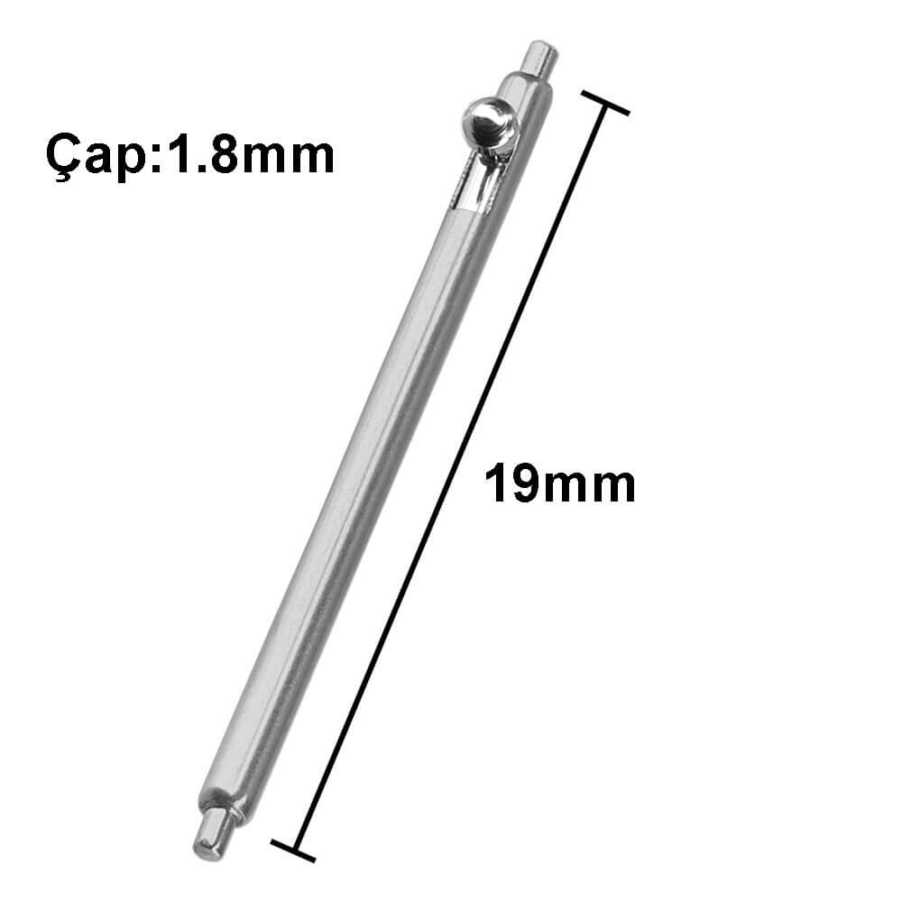 Paslanmaz Çelik Yaylı Otomatik Boynuzlu Kol Saati Kordon Bağlantı Pimi Susta - 1.8mm 19mm - Pims2