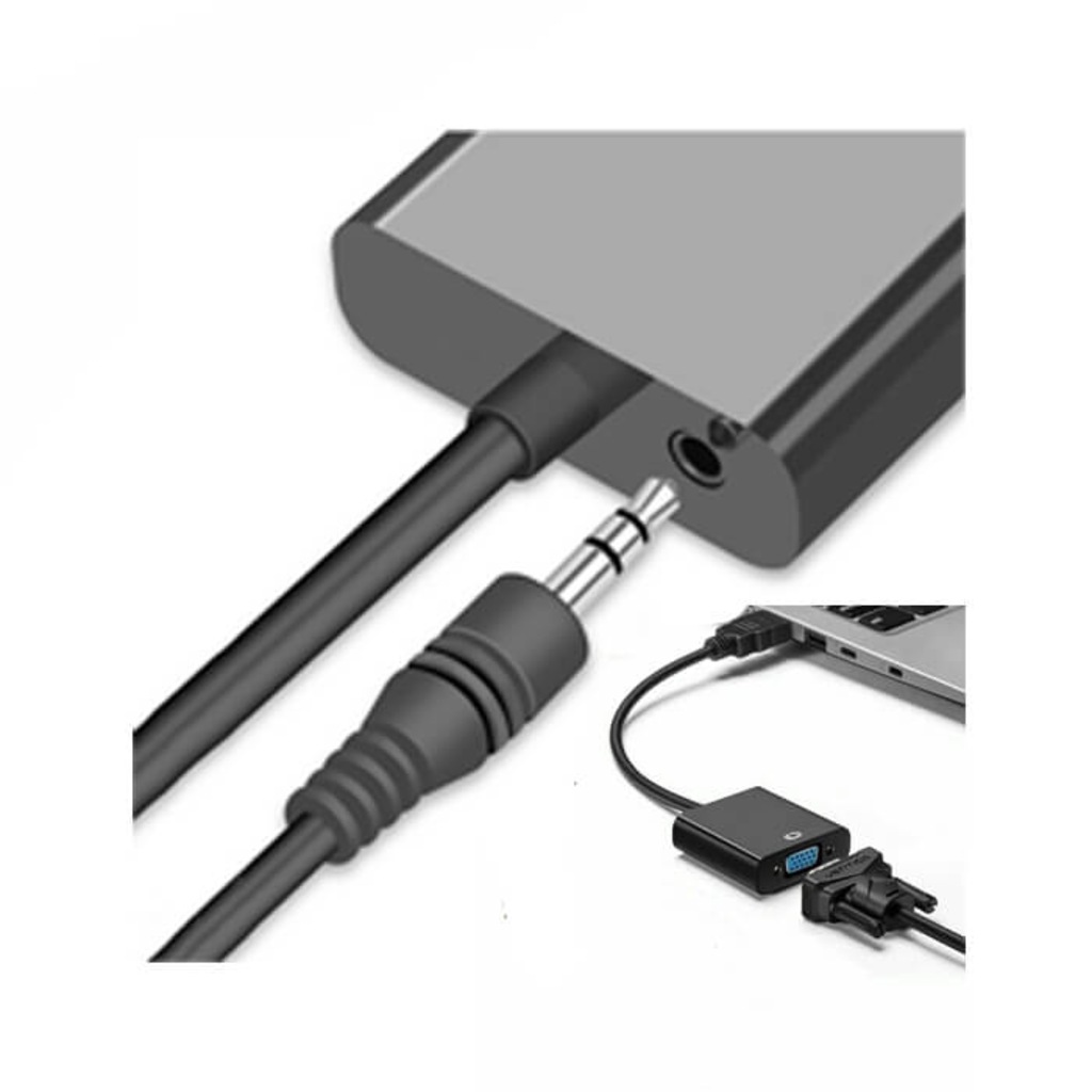 Hdmı To Vga Kablo Çevirici Dönüştürücü + Ses (453054670)