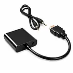 Hdmi To Vga Kablo Çevirici Dönüştürücü + Ses