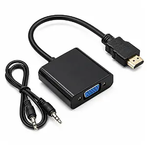 Hdmi To Vga Kablo Çevirici Dönüştürücü + Ses