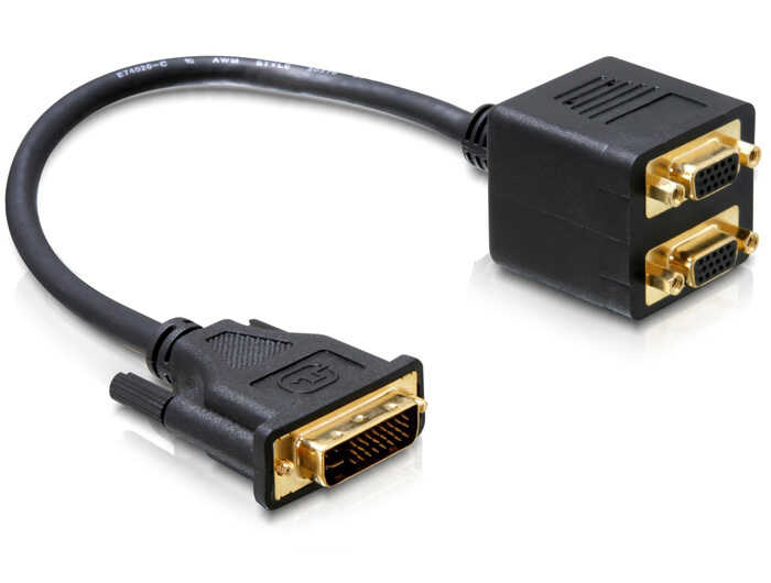 DVI (24+5) to 2xVGA Çevirici Dönüştürücü Kablo Çoklayıcı Splitter