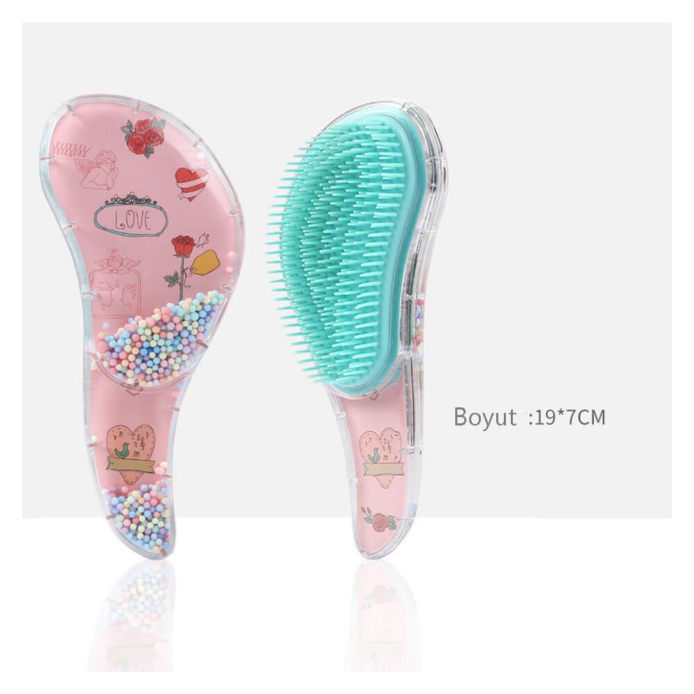 Koodmax Desenli Tarak Fırça Dolaşık Önleyici Saç Açma ve Tarama Fırçası Şeffaf Büyük Boy – B04 - TR2