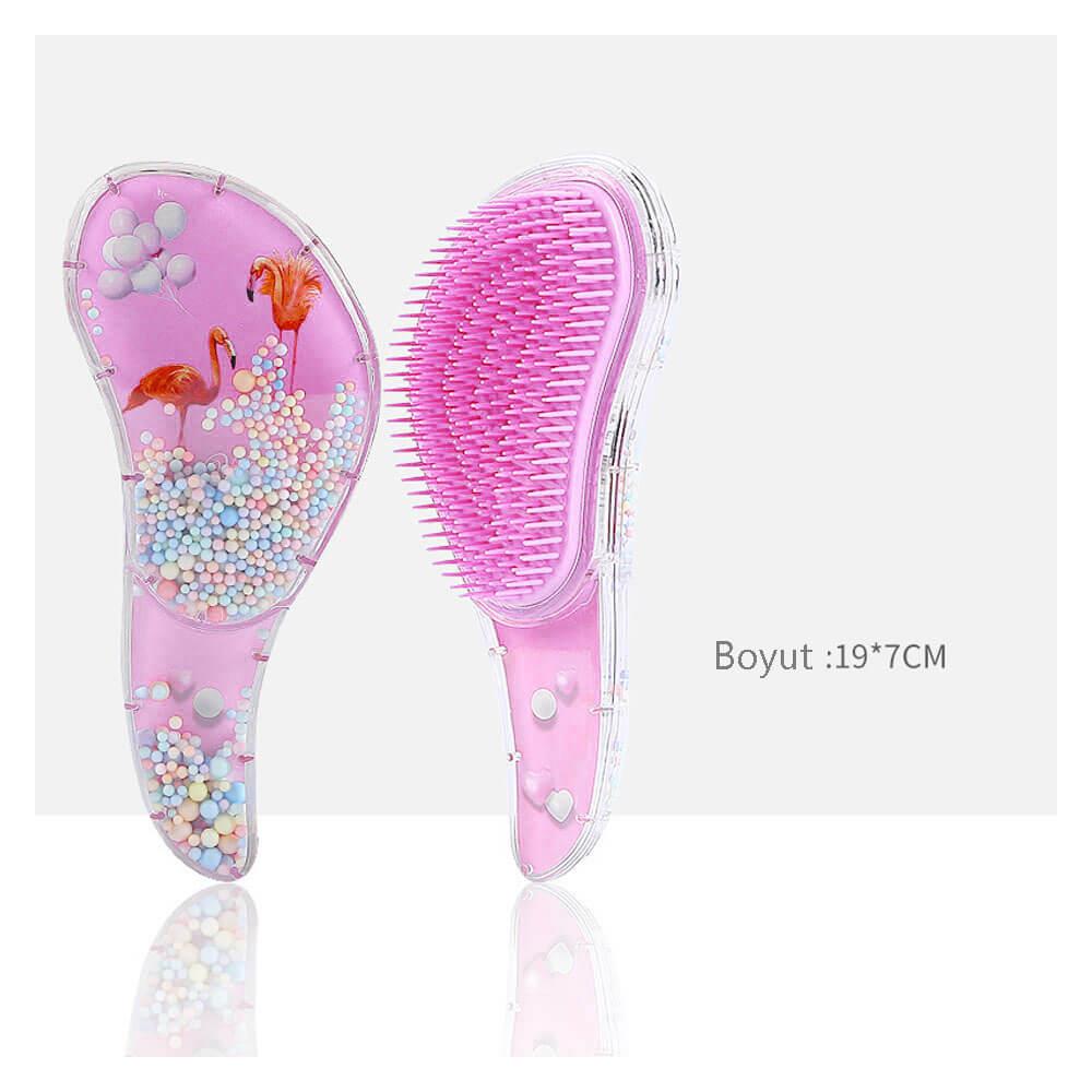 Koodmax Desenli Tarak Fırça Dolaşık Önleyici Saç Açma ve Tarama Fırçası Şeffaf Büyük Boy – B05 - TR2
