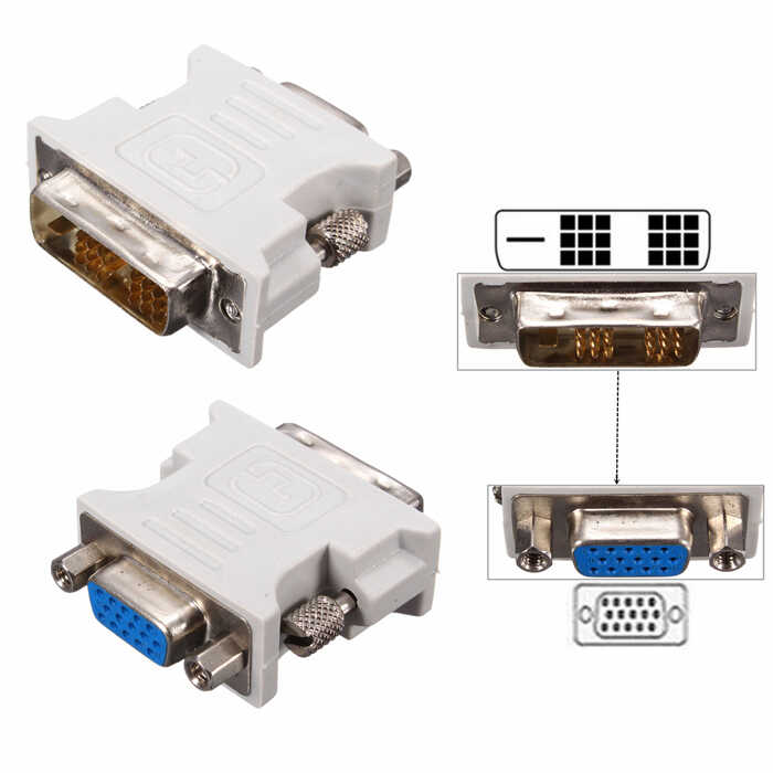 18+1 DVI to VGA Çevirici Dönüştürücü Dvi-D Single Link to Vga