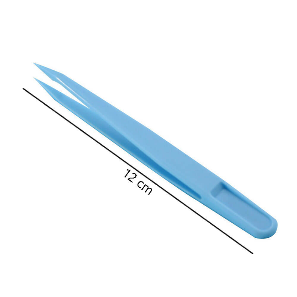 Koodmax Hassas Elektronik ve El Sanatları Tamir Cımbızı Sert Plastik 12cm Düz Cımbız Mavi - TW1