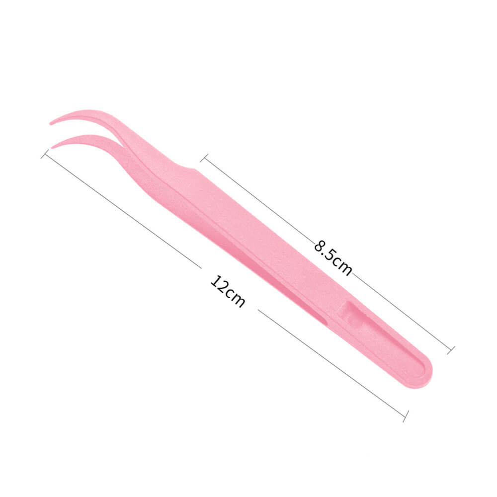 Koodmax Hassas Elektronik ve El Sanatları Tamir Cımbızı Sert Plastik 12cm Kavisli Cımbız Pembe - TW3