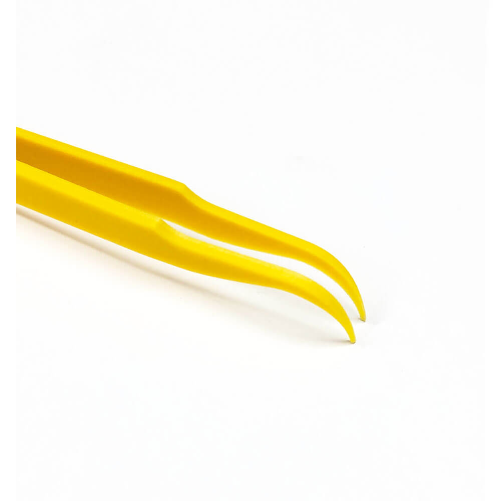 Koodmax Hassas Elektronik ve El Sanatları Tamir Cımbızı Sert Plastik 12cm Kavisli Cımbız Sarı - TW3