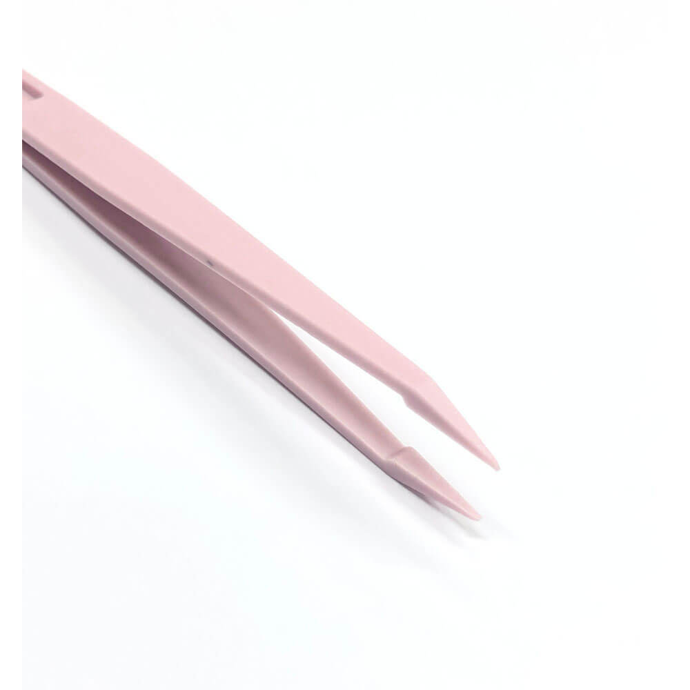 Koodmax Hassas Elektronik ve El Sanatları Tamir Cımbızı Sert Plastik 11cm Düz Cımbız Açık Pembe- W4