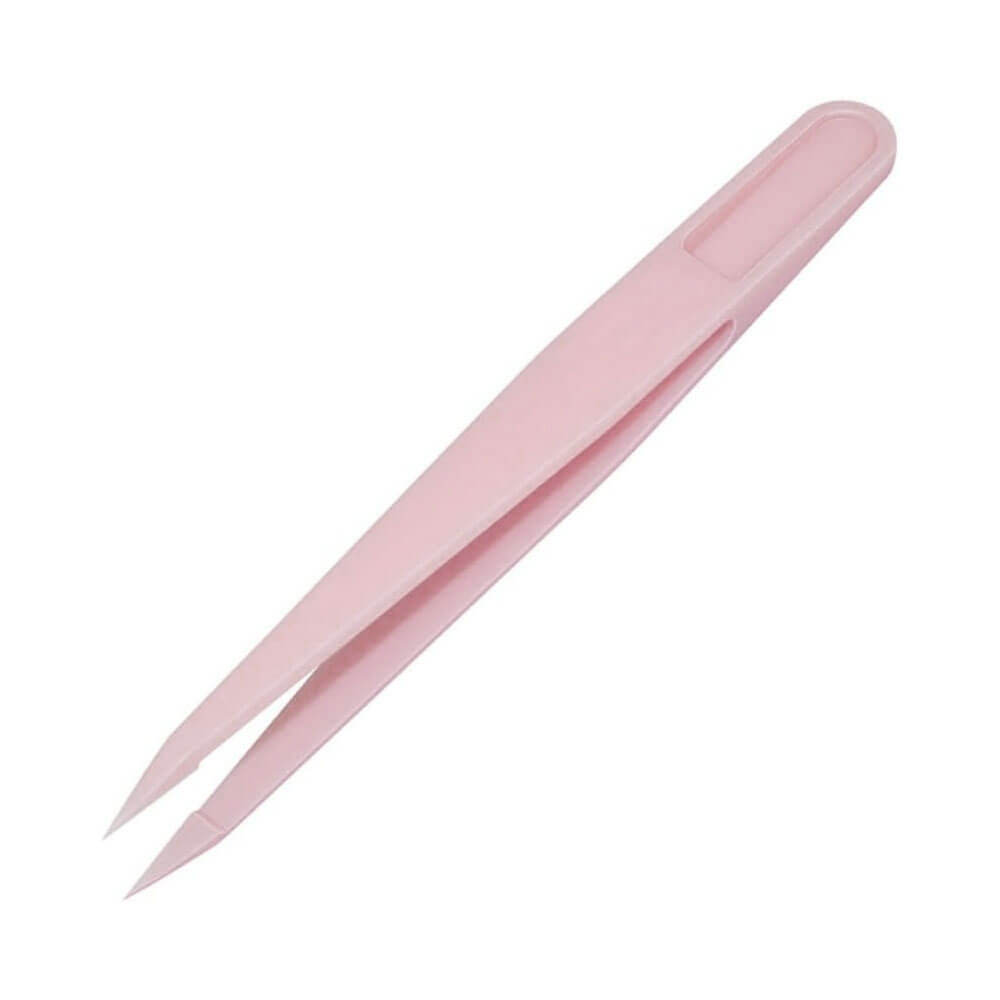 Koodmax Hassas Elektronik ve El Sanatları Tamir Cımbızı Sert Plastik 11cm Düz Cımbız Açık Pembe- W4