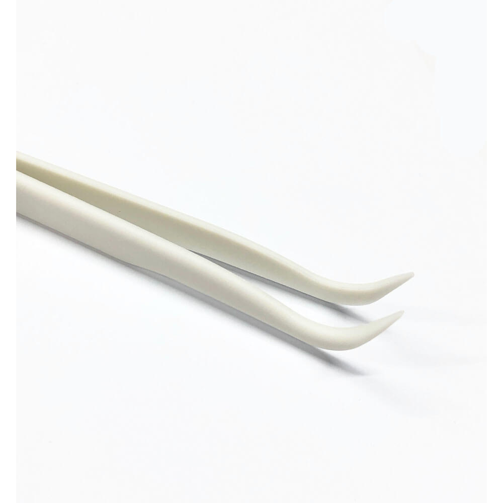 Koodmax Hassas Elektronik ve El Sanatları Tamir Cımbızı Sert Plastik 11cm Kavisli Cımbız Beyaz-TW5