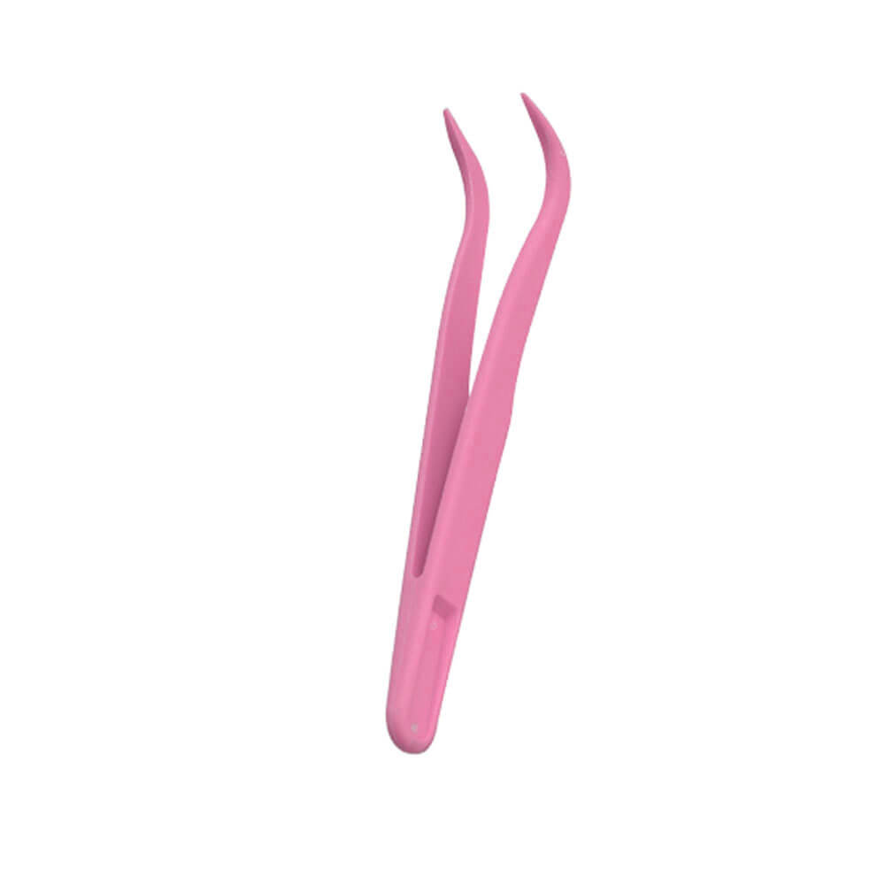 Koodmax Hassas Elektronik ve El Sanatları Tamir Cımbızı Sert Plastik 11cm Kavisli Cımbız Koyu Pembe-TW5
