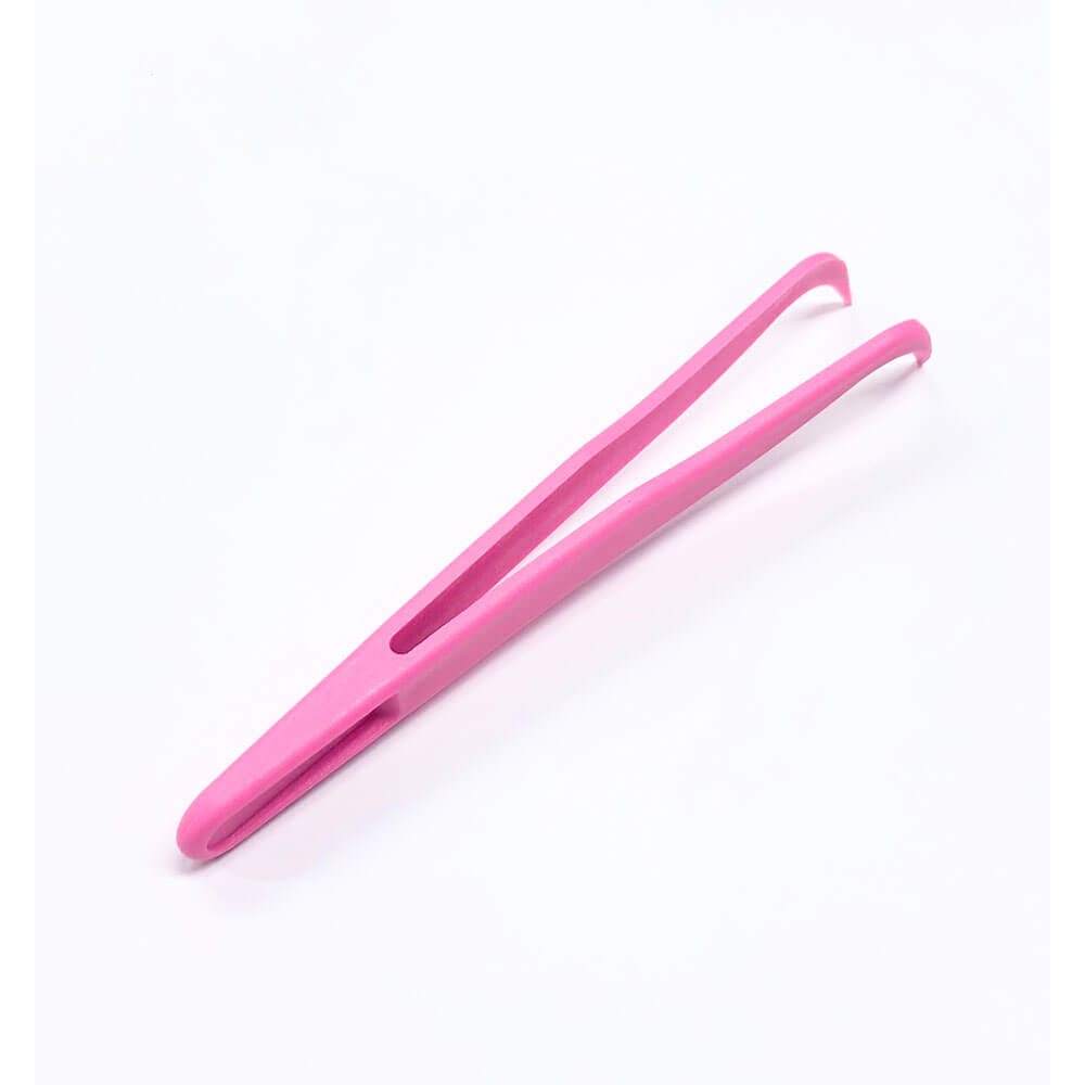 Koodmax Hassas Elektronik ve El Sanatları Tamir Cımbızı Sert Plastik 11cm Kavisli Cımbız Koyu Pembe-TW5
