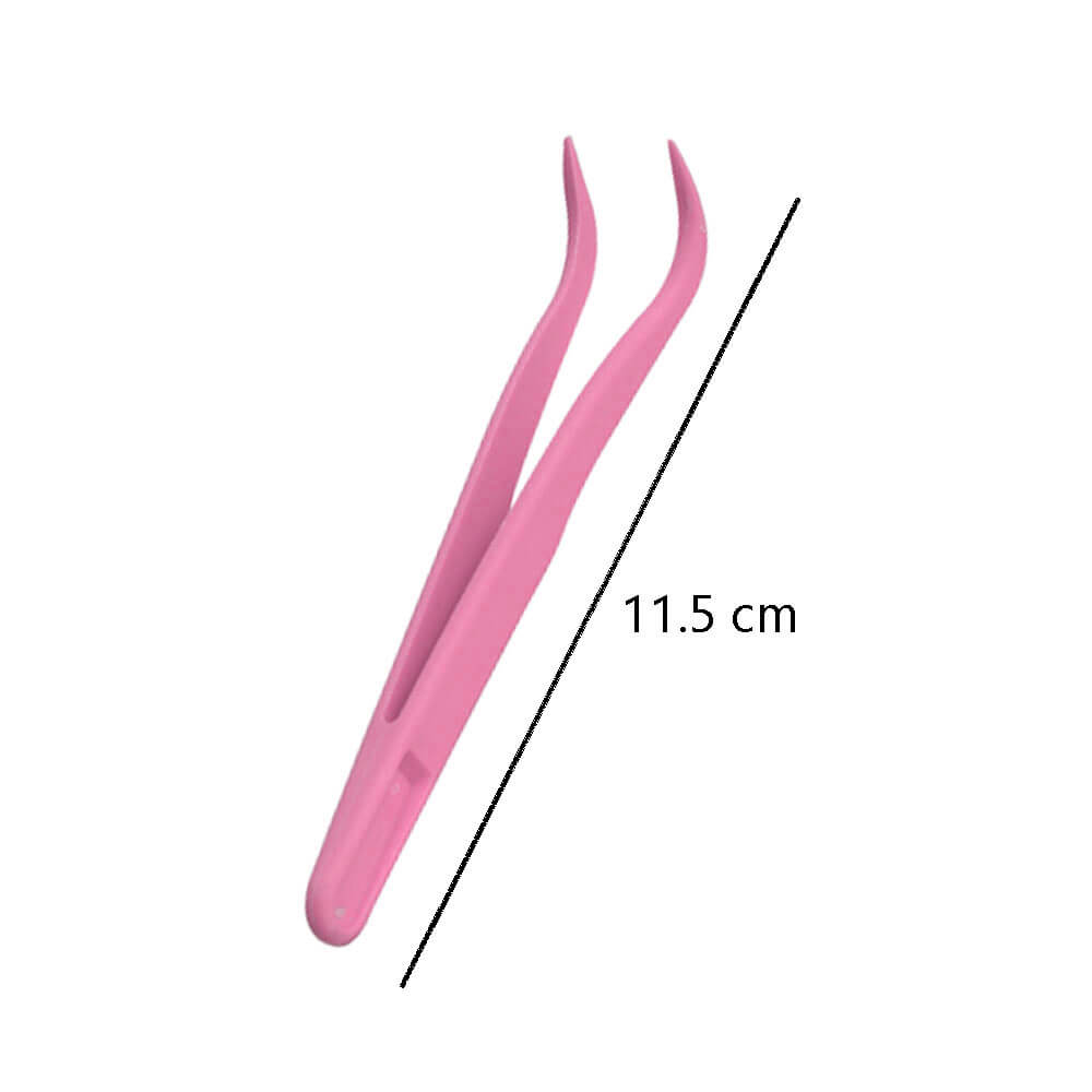 Koodmax Hassas Elektronik ve El Sanatları Tamir Cımbızı Sert Plastik 11cm Kavisli Cımbız Koyu Pembe-TW5