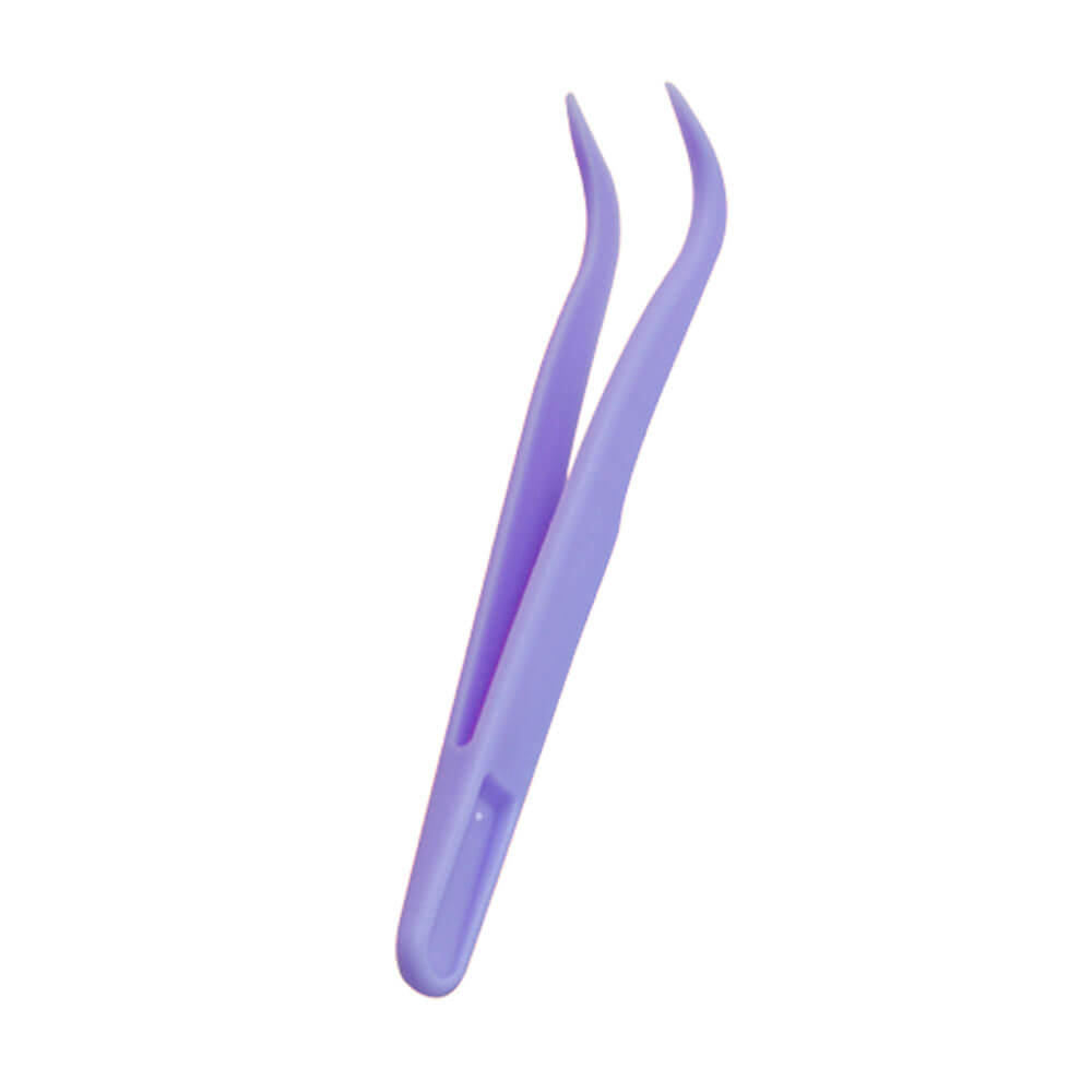 Koodmax Hassas Elektronik ve El Sanatları Tamir Cımbızı Sert Plastik 11cm Kavisli Cımbız Mor-TW5