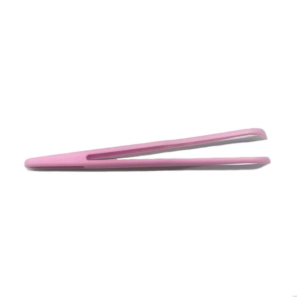 Koodmax Hassas Elektronik ve El Sanatları Tamir Cımbızı Sert Plastik 11cm Kavisli Cımbız Pembe-TW5
