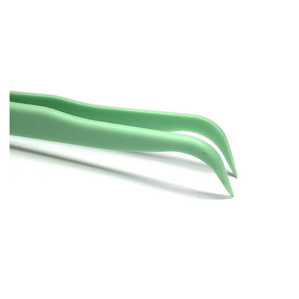 Koodmax Hassas Elektronik ve El Sanatları Tamir Cımbızı Sert Plastik 11cm Kavisli Cımbız Yeşil-TW5
