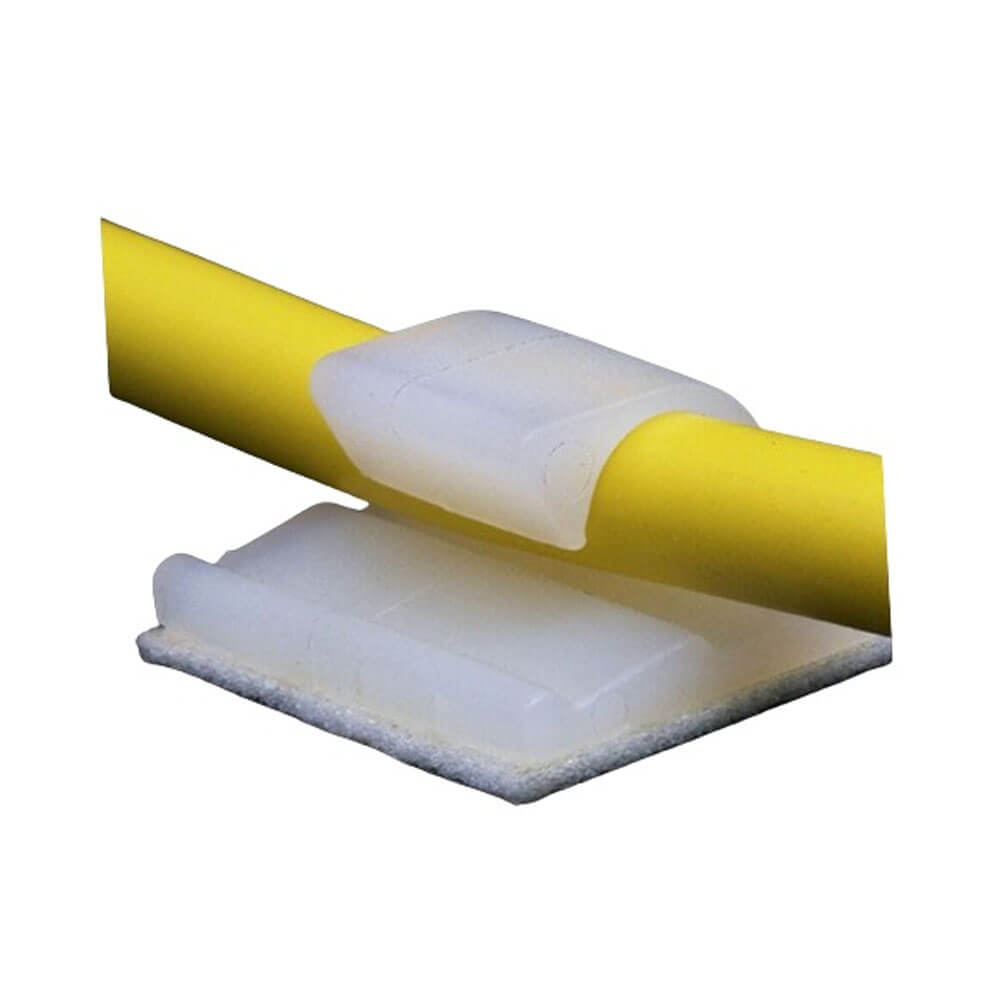 WCL-0505 Kablo Sabitleme Kelepçesi Klipsi - Yapışkanlı Duvar Kablo Tutucu 16x15.5x6.4mm - Şeffaf-KA21