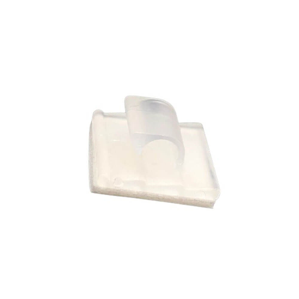 WCL-0505 Kablo Sabitleme Kelepçesi Klipsi - Yapışkanlı Duvar Kablo Tutucu 16x15.5x6.4mm - Şeffaf-KA21