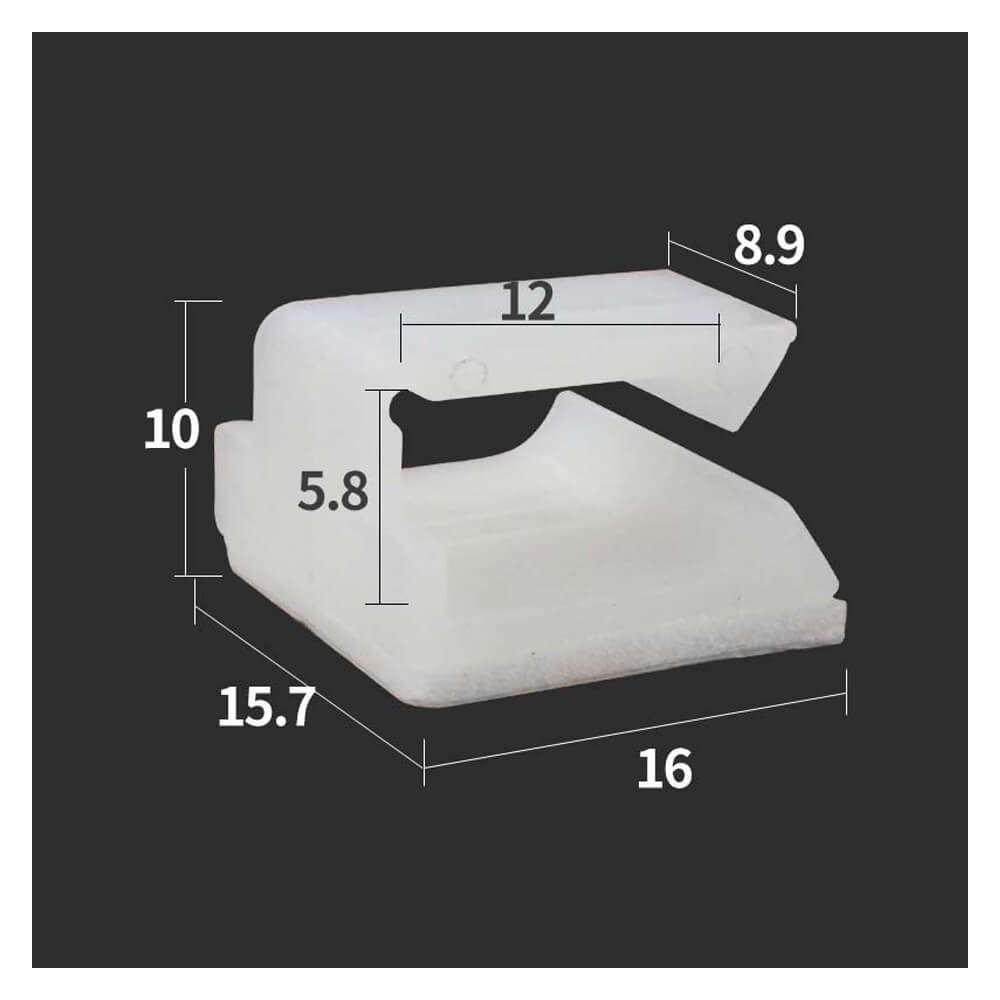 WCL-1206 Kablo Sabitleme Kelepçesi Klipsi-Yapışkanlı Duvar Kablo Tutucu 16x15,7x10mm - Şeffaf –KA25