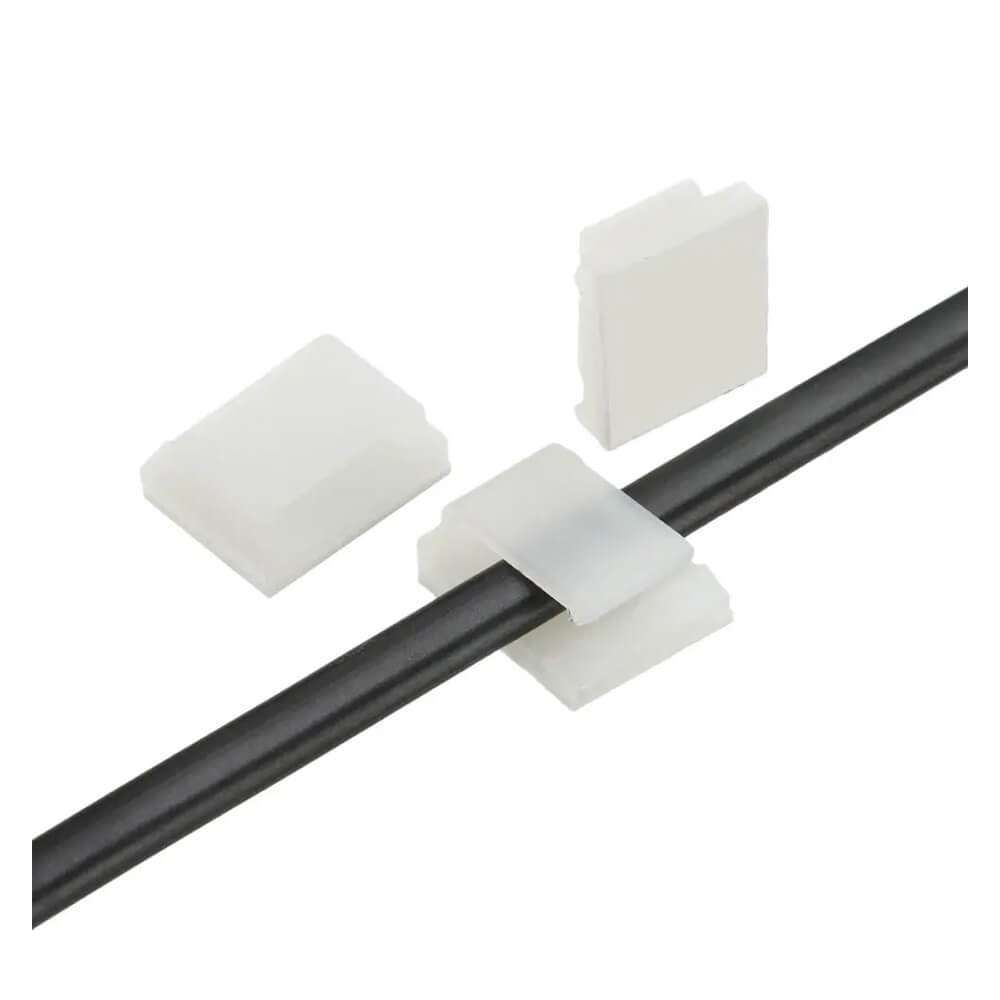 WCL-1206 Kablo Sabitleme Kelepçesi Klipsi-Yapışkanlı Duvar Kablo Tutucu 16x15,7x10mm - Şeffaf –KA25