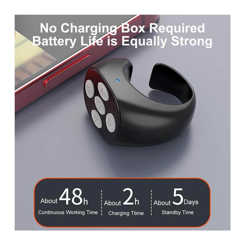 JX-05 Bluetooth 5.3 Uzaktan Kumanda Tiktok Fotoğraf Video Çekme Kumandası - Siyah
