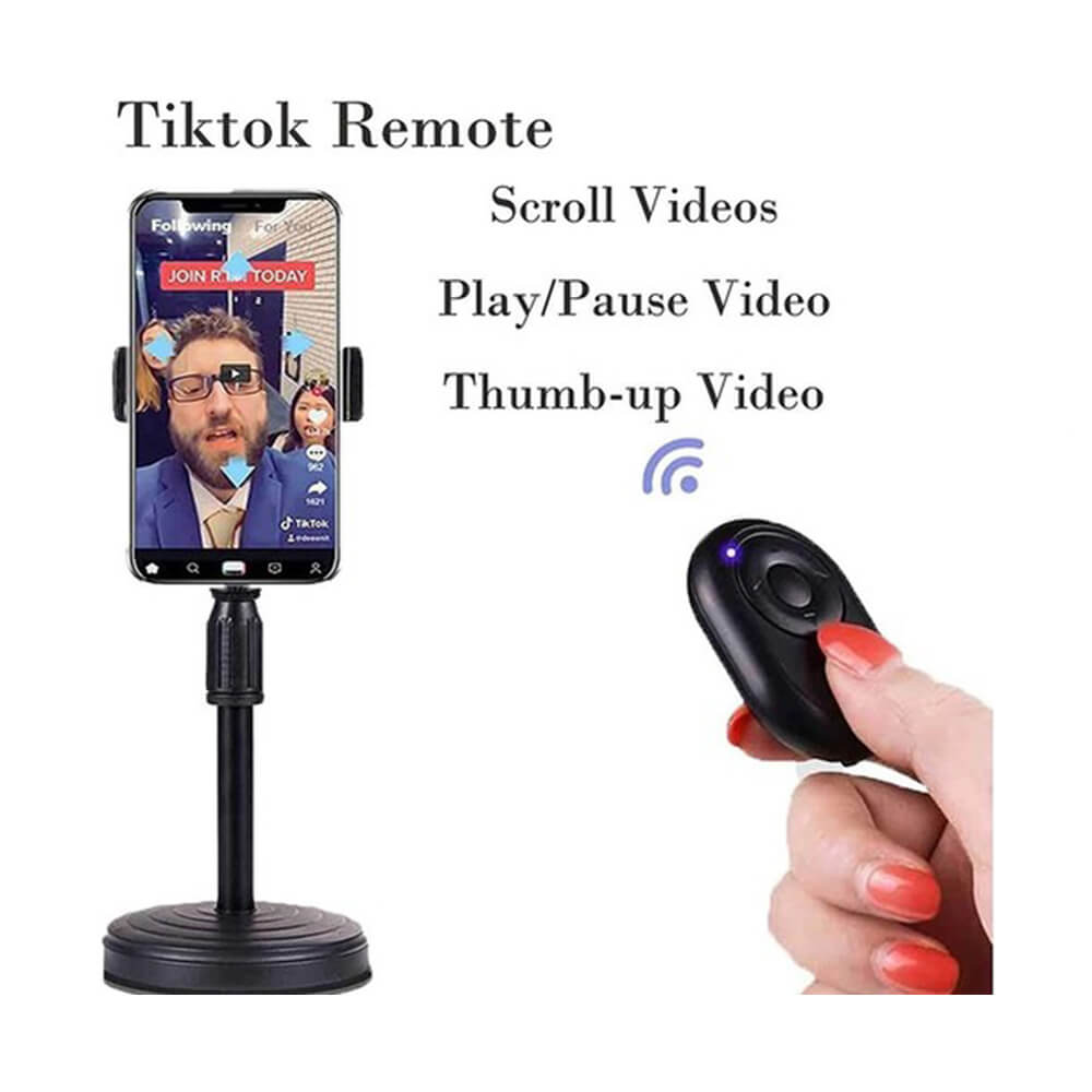 Bluetooth Uzaktan Kumanda Tiktok E-Kitap Sayfa Çevirici Video Kaydı Selfie Kumandası - Siyah