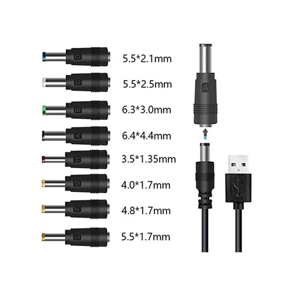 8 li Set - DC 5.5x2.1 mm Çevirici Konnektör - Adaptör Ucu Çevirici Set - YAX1