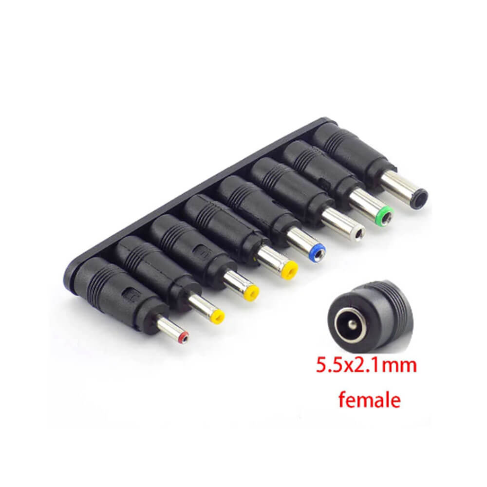 8 li Set - DC 5.5x2.1 mm Çevirici Konnektör - Adaptör Ucu Çevirici Set - YAX1