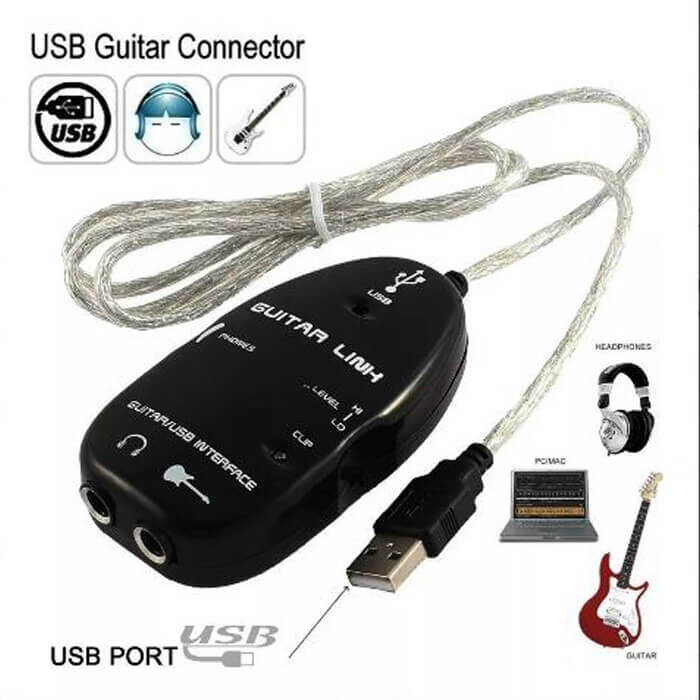 USB Gitar Guitar Link Kablosu Çevirici Dönüştürücü