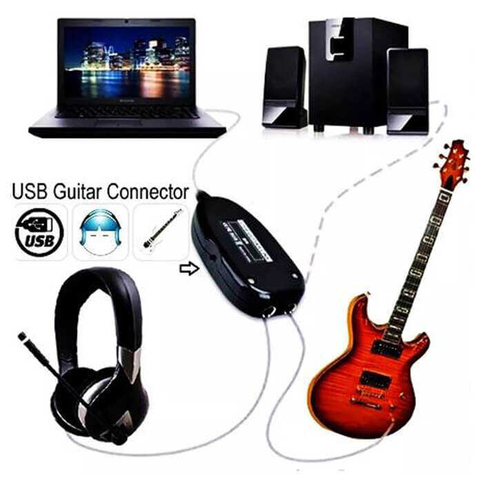 USB Gitar Guitar Link Kablosu Çevirici Dönüştürücü