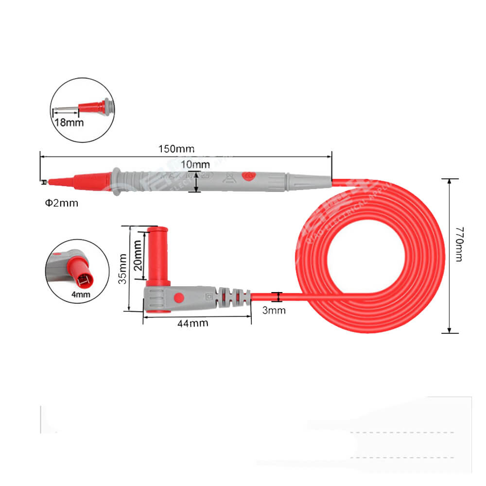 Mastech Unı-T UT-L27 Multimetre Probu 1000V 10A Test Ölçüm Kablosu İğne Uç Prob