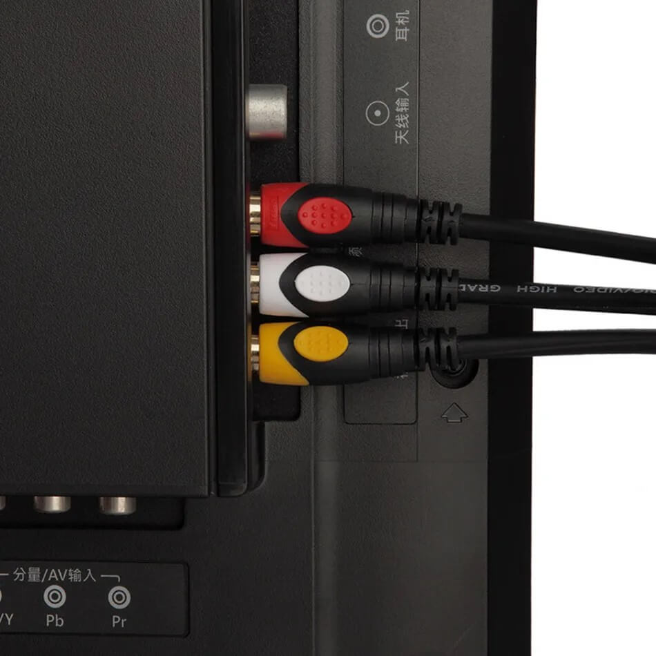 Koodmax - 3RCA Erkek to 3 Rca Lale Tos Scart Kompozit Ses Video Av Kablosu - 3 Metre - YH3