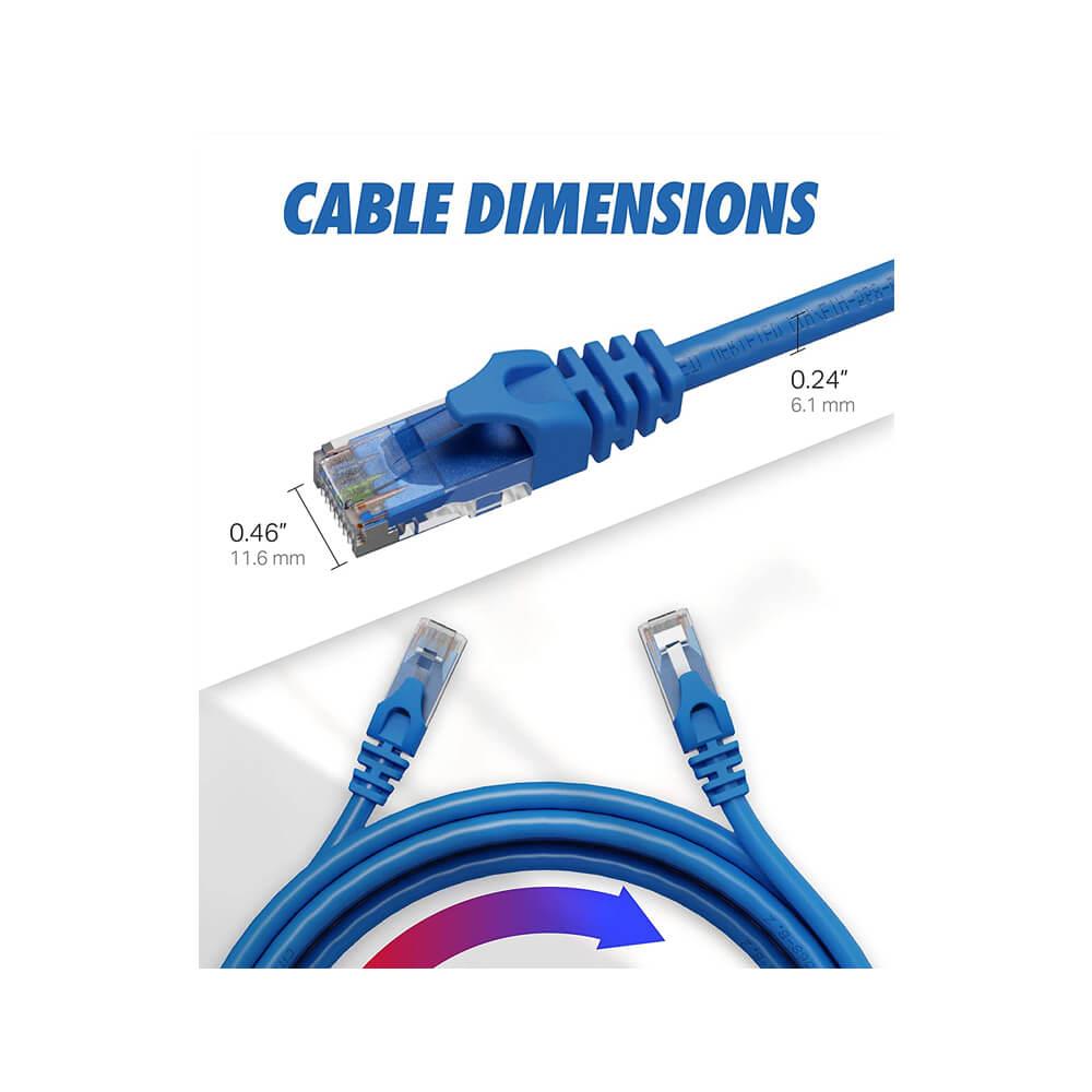 Koodmax - 20 Metre Cat6 Kablo Ethernet Internet Network Patch Kablosu - Fabrikasyon - Mavi - BL7