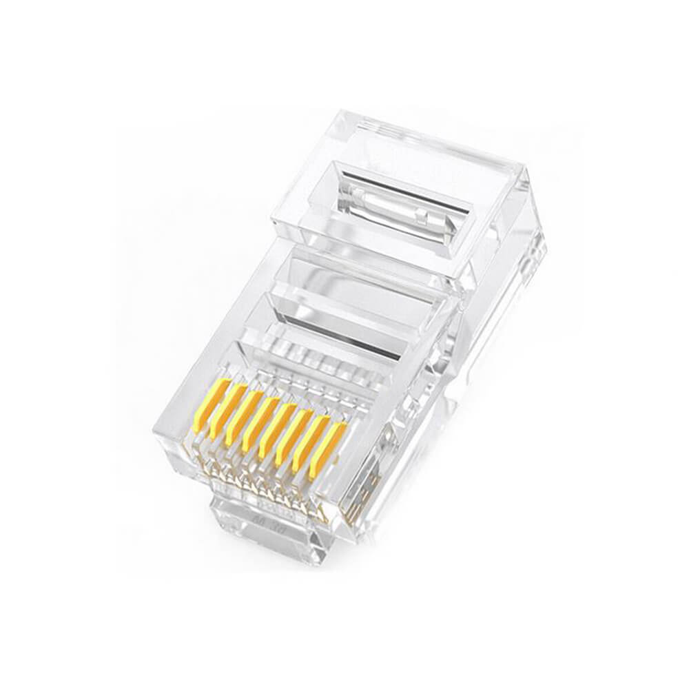 Koodmax - 3U Gold Plated CAT5e RJ45 Konnektörü 8P8C Ethernet Kablo Ucu Konnektör Uç