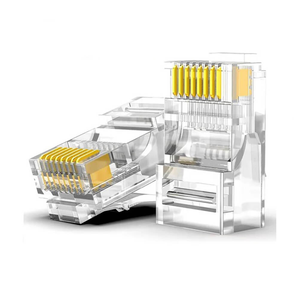 Koodmax - 50U" Gold Plated CAT6 RJ45 Konnektör - 8P8C Ethernet Kablo Ucu Modüler Fiş Jak - BL13
