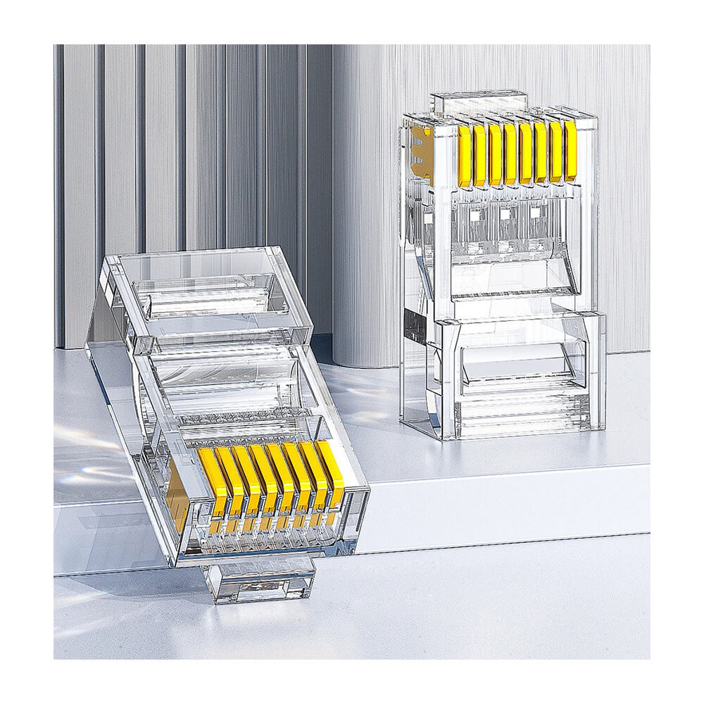 Koodmax - 50U" Gold Plated CAT6 RJ45 Konnektör - 8P8C Ethernet Kablo Ucu Modüler Fiş Jak - BL13